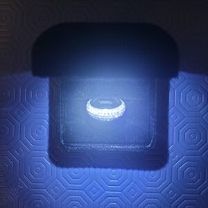Silver Titanium Steel Ring with Inlay zirconia rhinestones size 9